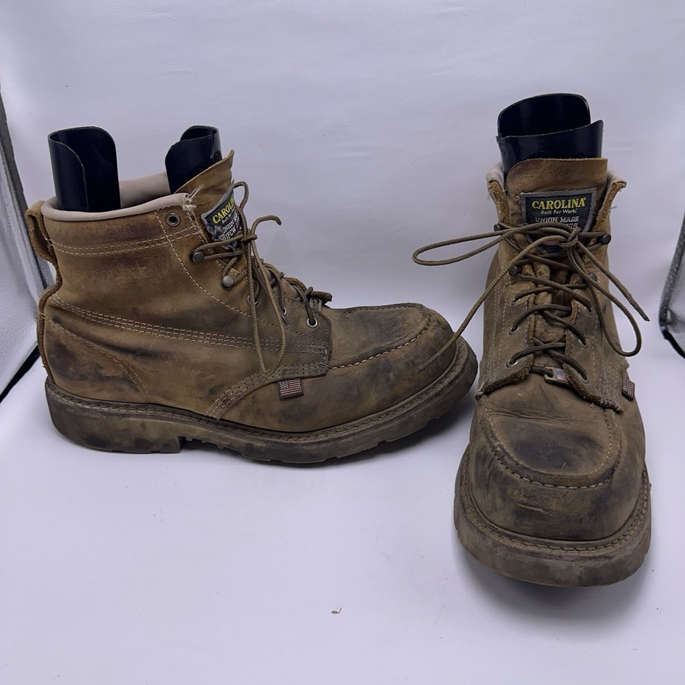 Carolina CA7514 Mens 6" Steel Toe Work Boots Union Made USA Size 12 2E Brown